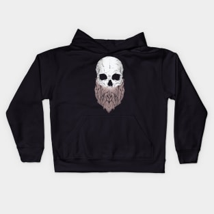 skull for dad with beards Kids Hoodie